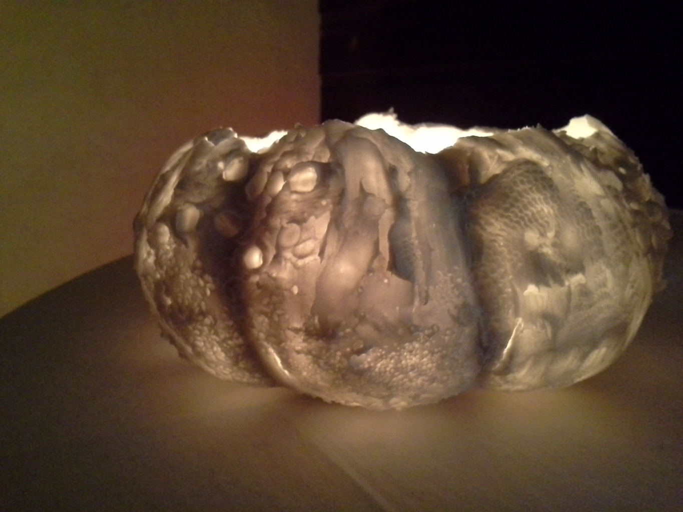 Oursin - grand photophore de porcelaine